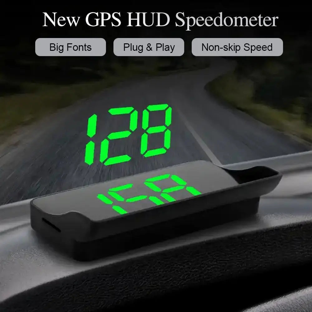 M2 Car HUD GPS – Digital Speedometer Head-Up Display with White & Green LED Projection