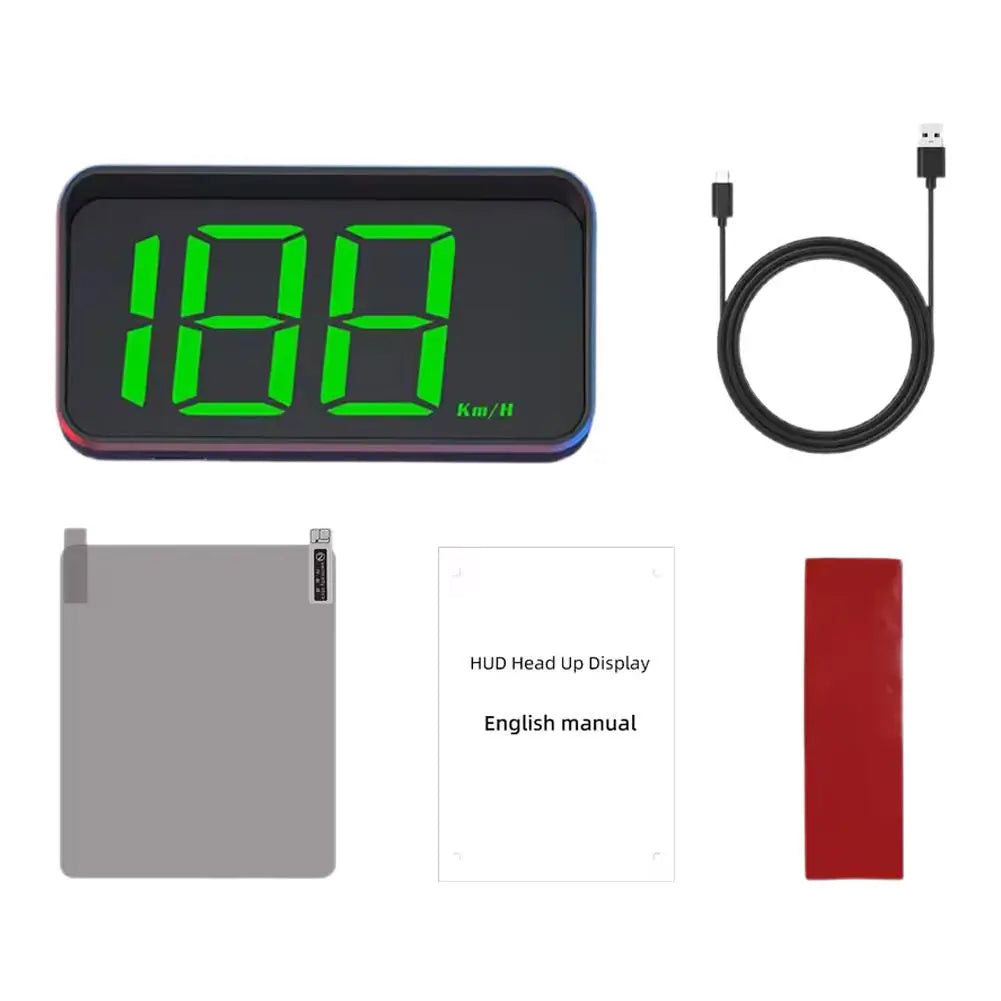 M2 Car HUD GPS – Digital Speedometer Head-Up Display with White & Green LED Projection