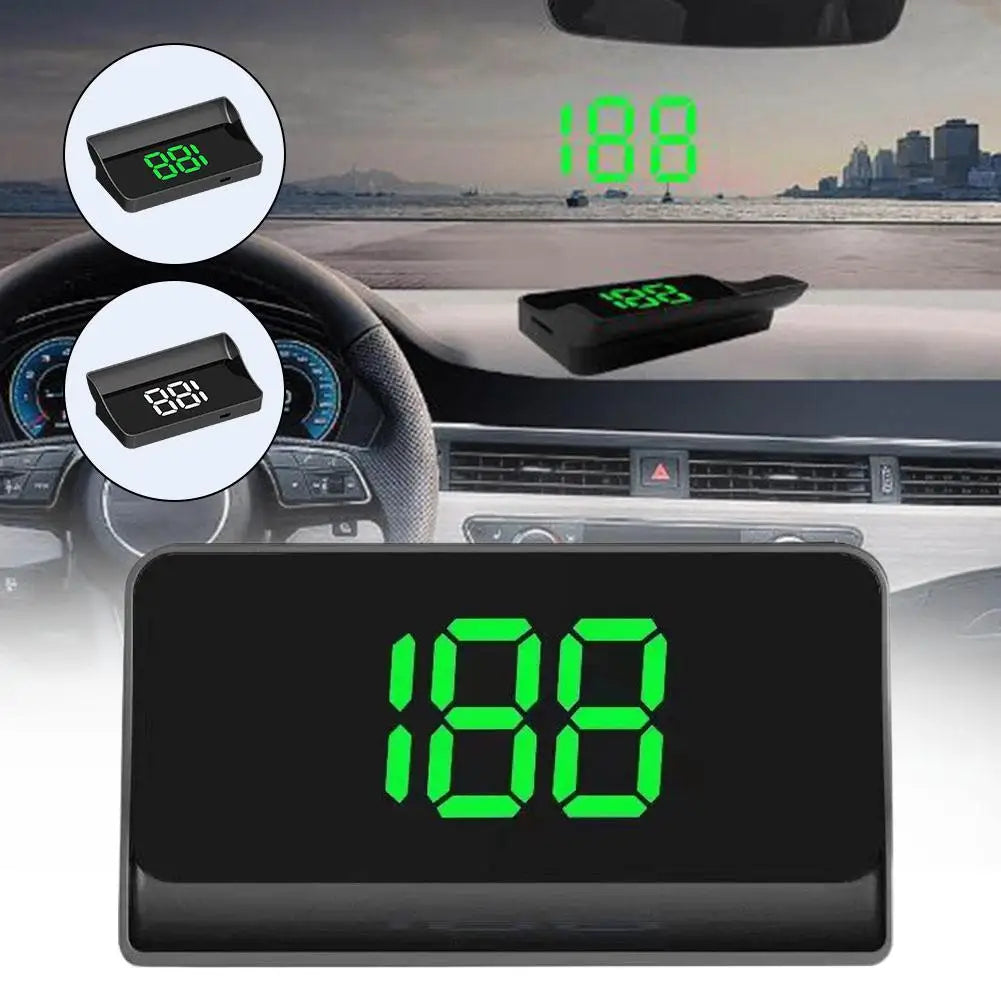 M2 Car HUD GPS – Digital Speedometer Head-Up Display with White & Green LED Projection