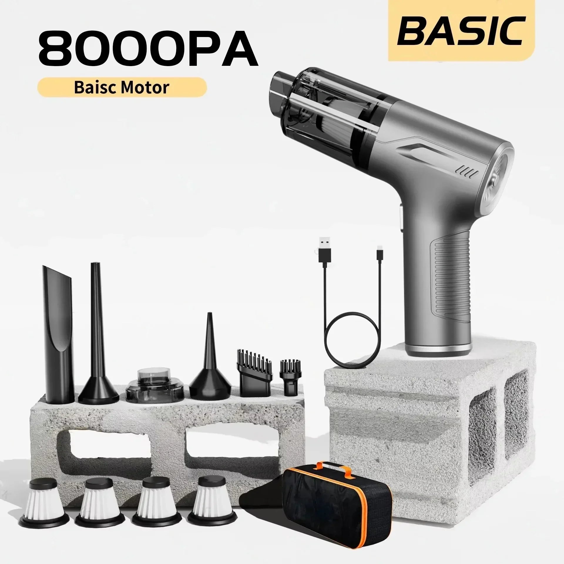 CENRR 98000PA Portable Cordless Car Vacuum Cleaner