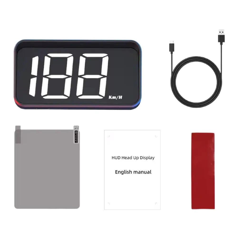 M2 Car HUD GPS – Digital Speedometer Head-Up Display with White & Green LED Projection