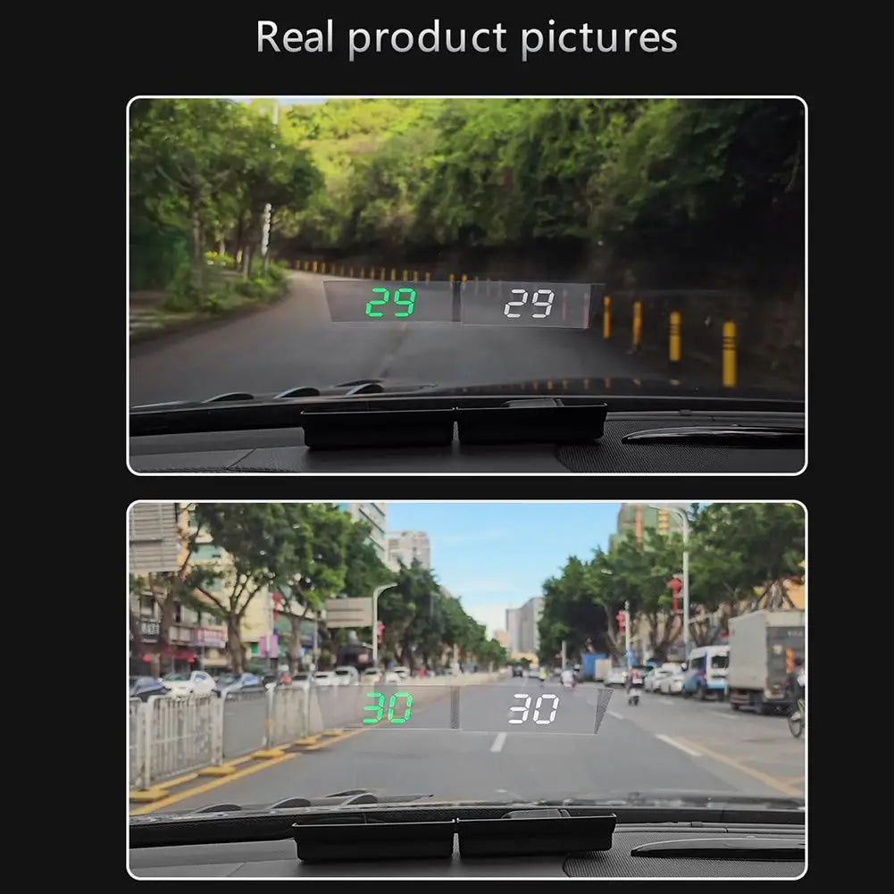 M2 Car HUD GPS – Digital Speedometer Head-Up Display with White & Green LED Projection